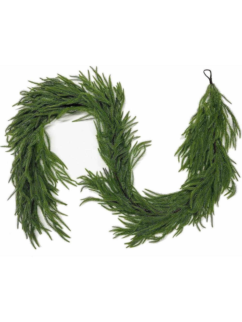 Real-Touch Norfolk Pine Christmas Garland, 6 Feet, 2-Pack, Holiday decor